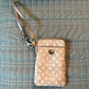 Coach Wristlet - Silver/ white